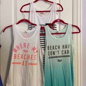 Set of 3 Victoria’s Secret PINK Muscle Tanks